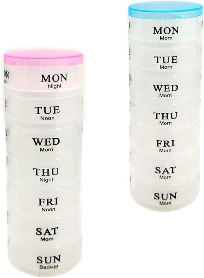 CLICKSWIFT منظم أقراص محمول من CLICKSWIFT، مزود بـ 7 علب فردية و3 أو 4 أقسام يومية، مناسب للسفر، مقاوم للماء، علبة أقراص شفافة، قطعة واحدة - Image 3